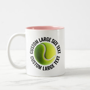 Tennisball & große Schrift PINK 11oz Custom Zweifarbige Tasse