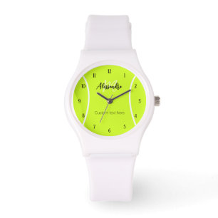 Tennisball individuelle Name & Text Armbanduhr