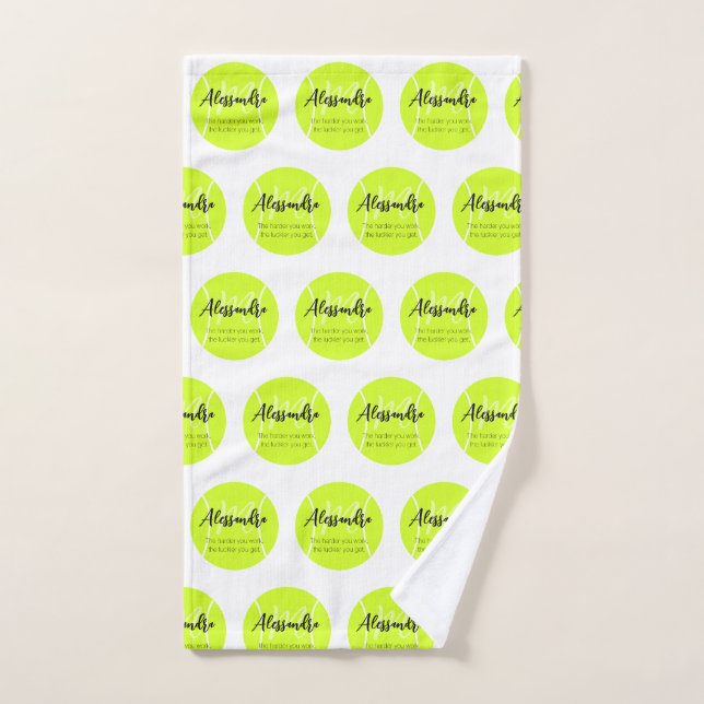 Tennisball individuelle Name & Text Handtuch (Handtuch)