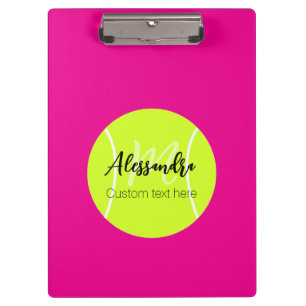 Tennisball individuelle Name & Text Klemmbrett