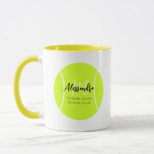 Tennisball individuelle Name & Text Tasse
