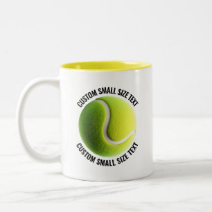 Tennisball & Kleiner Text GELB 310g Custom Zweifarbige Tasse