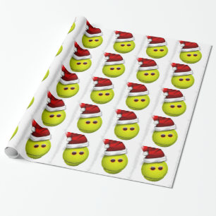 Tennisball lächelt im Weihnachten Geschenkpapier