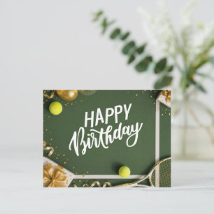 Tennisball mit Alles Gute zum Geburtstag auf dem S Postkarte