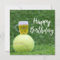 Tennisball mit Bier zum Geburtstag