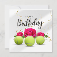 Tennisball mit Blume zum Geburtstag