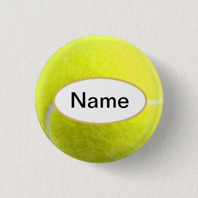 Tennisball mit deinem Namen darauf Button (Vorderseite)