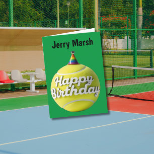 Tennisball mit Geburtstagsfeier Karte