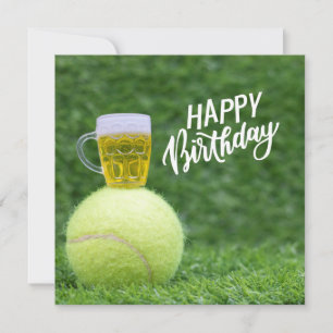 Tennisball mit Happy Birthday mit Liebe