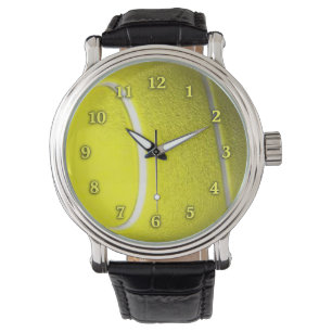 Tennisball mit Neongelb nummeriert Armbanduhr