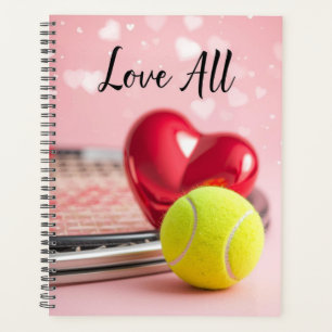Tennisball mit rotem Herzen  Planer