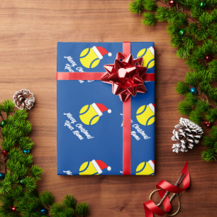 Tennisball mit Santa-Hut Weihnachtsgeschenk Geschenkpapier