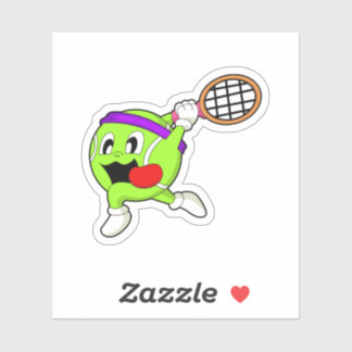 Tennisball mit Tennisschläger Aufkleber