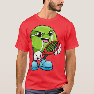 Tennisball mit Tennisschläger in Tennis T-Shirt