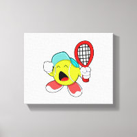 Tennisball mit Tennisschläger