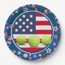 Tennisball mit US-Flagge 4. Juli Party
