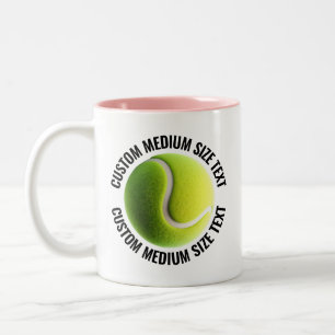 Tennisball & Mittel Schrift PINK 11oz Custom Zweifarbige Tasse