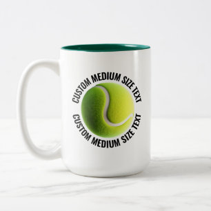 Tennisball & Mittel Text JÄGERGRÜN 425g Custom Zweifarbige Tasse