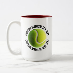 Tennisball & Mittelgroßer Text MAROON 15oz Maßanfe Zweifarbige Tasse