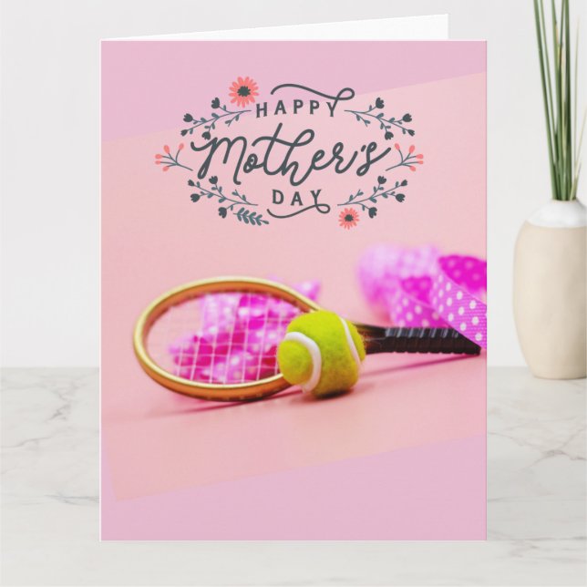 Tennisball pink für Tennis Mama Muttertag Karte (Vorderseite)