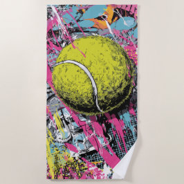 Tennisball-Pop-Art-Splash-Illustration Strandtuch