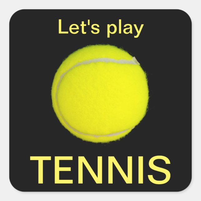 Tennisball Quadratischer Aufkleber (Vorderseite)