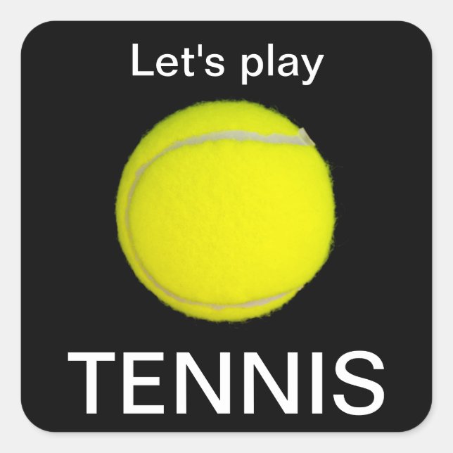 Tennisball Quadratischer Aufkleber (Vorderseite)