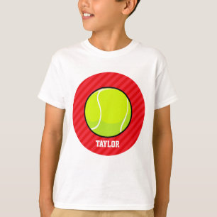 Tennisball; Rote Streifen T-Shirt