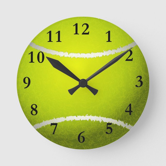 Tennisball Runde Wanduhr (Vorderseite)