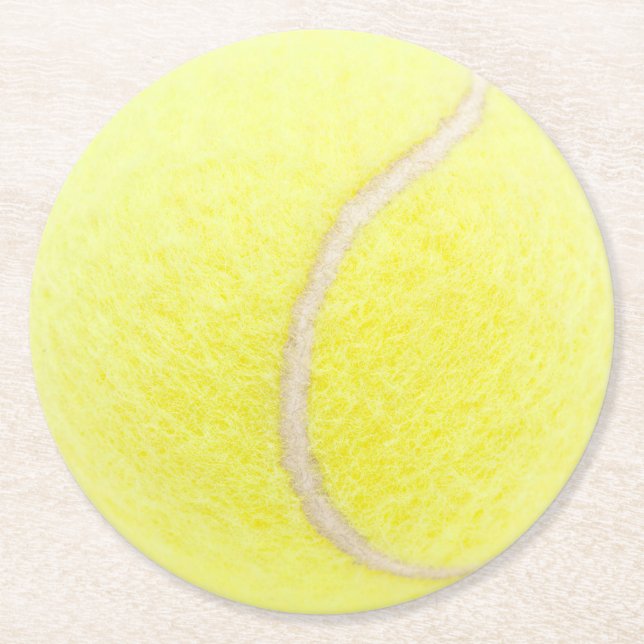 Tennisball Runder Pappuntersetzer (Vorderseite)