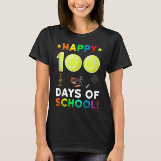 Tennisball-Sport Ich kickte 100 Tage Schul-Lehrer T-Shirt
