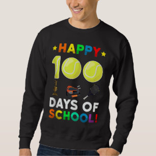 Tennisball-Sport Ich trat 100 Tage Schule Teac Sweatshirt
