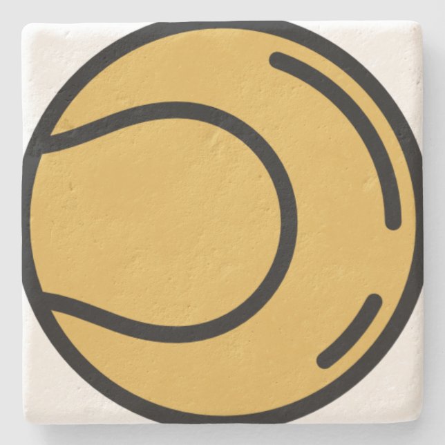 Tennisball Steinuntersetzer (Vorderseite)