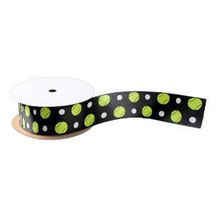 Tennisball-Tupfen-Muster-Gewohnheits-Hintergrund Satinband