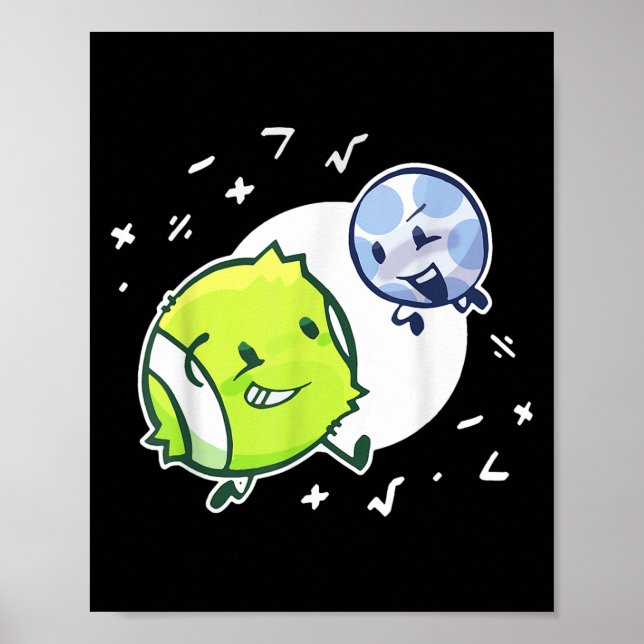 Tennisball und Ball Duo Math T - Shirt_1.png Poster (Vorne)