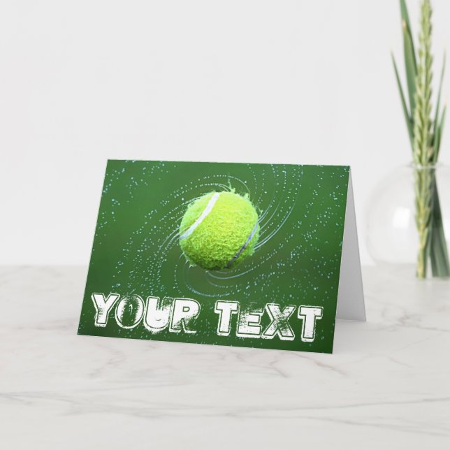 Tennisball und benutzerdefinierte Textgrusskarte Karte (Vorderseite)