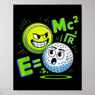 Tennisball und Golf Ball Duo Matte Poster