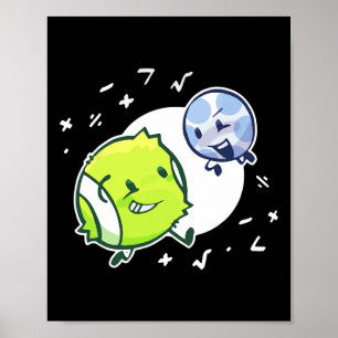 Tennisball- und Golfball-Duo-Mathe Poster