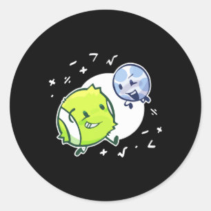 Tennisball- und Golfball-Duo-Mathe Runder Aufkleber