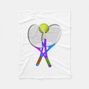 Tennisball und Rackets Fleecedecke