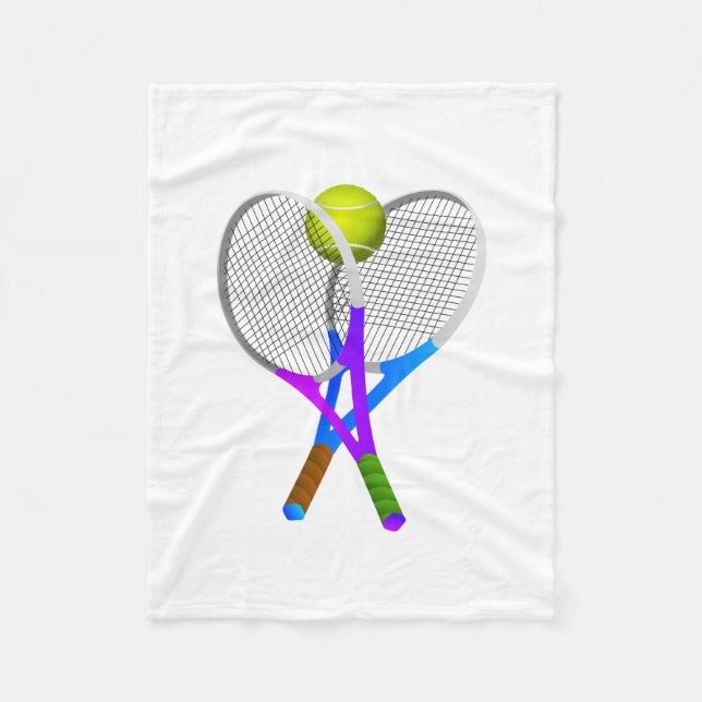 Tennisball und Rackets Fleecedecke (Vorderseite)
