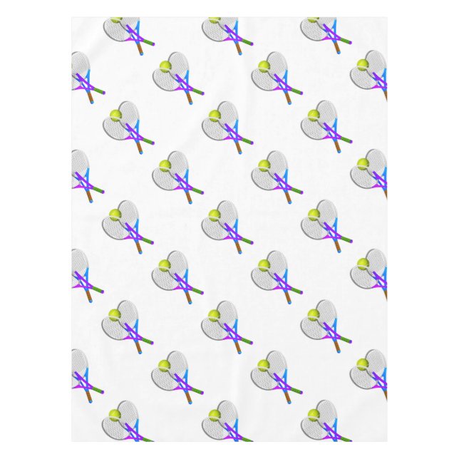 Tennisball und Rackets Tischdecke (Vorderseite)