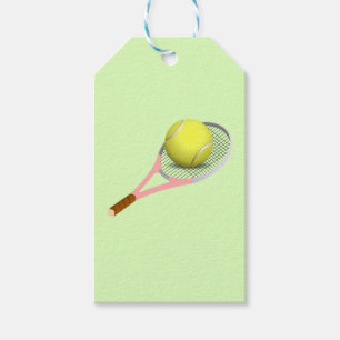 Tennisball und Schläger Geschenkanhänger