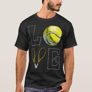 Tennisball- und Schlägersportliebe Athlet T-Shirt
