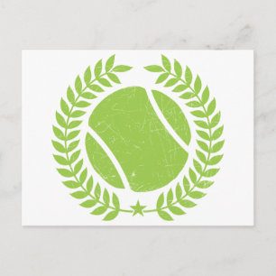 Tennisball und Tennis-Team Vintage-Design Postkarte
