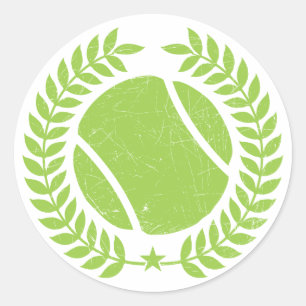 Tennisball und Tennis-Team Vintage-Design Runder Aufkleber