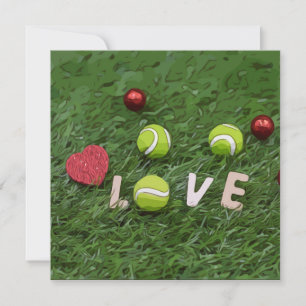 Tennisball Valentinstag mit Herz Feiertagskarte