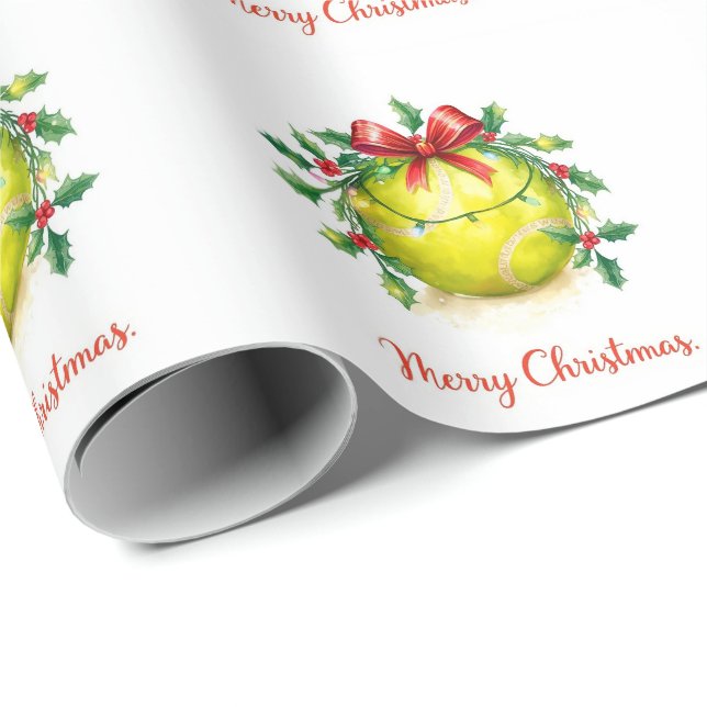 Tennisball-Weihnachten  Geschenkpapier (Rolleneckpunkt)