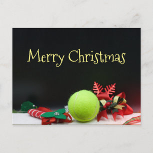 Tennisball Weihnachten und Schneeflocke Postkarte