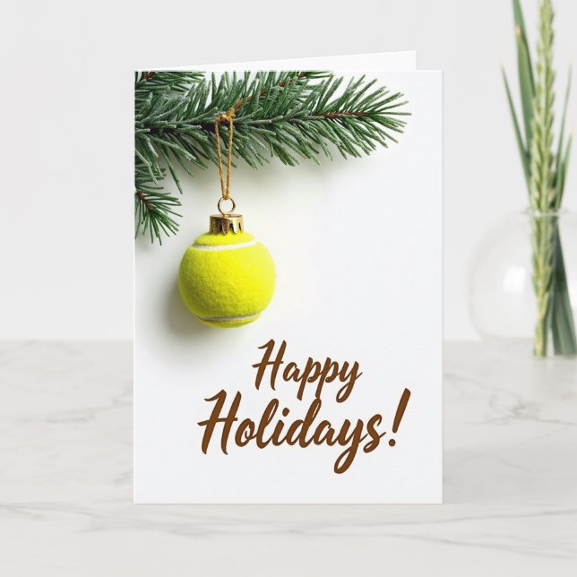 Tennisball-Weihnachtskarte Karte (Vorderseite)
